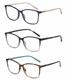 Front View of Lulu Guinness 3 PACK Gift Womens Reading Glasses Black Pink,Tortoise,Purple+2.50