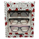 Profile View of Lulu Guinness 3 PACK Gift Womens Reading Glasses Black,Purple Pink,Tortoise+1.50