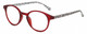 Profile View of Elle EL15557R Designer Blue Light Blocking Eyeglasses in Crystal Red Modern Art White Black Ladies Panthos Full Rim Acetate 49 mm