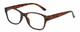 Profile View of Elle EL15558R Designer Progressive Lens Blue Light Blocking Eyeglasses in Gloss Tortoise Havana Brown Spot Ladies Oval Full Rim Acetate 51 mm