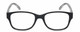 Front View of Elle Women's Oval Designer Reading Glasses in Gloss Black Modern Art White 51 mm
