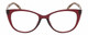 Front View of Elle Women's Cat Eye Reading Glasses Crystal Berry Red Modern Art Brown Tan 52mm