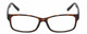 Front View of Elle Womens Rectangular Designer Reading Glasses Tortoise Havana Brown Spot 55mm