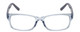 Front View of Elle EL15560R Designer Reading Eye Glasses with Custom Cut Powered Lenses in Crystal Blue Modern Art Pink Purple Ladies Rectangular Full Rim Acetate 55 mm