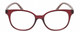 Front View of Elle EL15576R Designer Reading Eye Glasses with Custom Cut Powered Lenses in Crystal Berry Red Pink White Squares Ladies Round Full Rim Acetate 50 mm