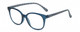 Profile View of Elle EL15576R Designer Progressive Lens Blue Light Blocking Eyeglasses in Crystal Blue White Diamond Logos Ladies Round Full Rim Acetate 50 mm