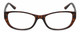 Front View of Elle Womens Cat Eye Reading Glasses Crystal Tortoise Havana Brown Gold Spot 52mm