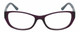 Front View of Elle EL15577R Designer Reading Eye Glasses with Custom Cut Powered Lenses in Crystal Plum Purple Blue White Diamond Logos Ladies Cat Eye Full Rim Acetate 52 mm