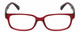 Front View of Elle Womens Designer Reading Glasses Red Crystal Tortoise Havana Brown Spot 52mm