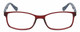 Front View of Isaac Mizrahi IM31275R Designer Reading Eye Glasses with Custom Cut Powered Lenses in Crystal Red Floral White Blue Ladies Oval Full Rim Acetate 55 mm