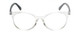 Front View of Isaac Mizrahi IM31325R Designer Reading Eye Glasses with Custom Cut Powered Lenses in Crystal Clear Floral Blue White Ladies Round Full Rim Acetate 49 mm