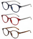Front View of Elle 3 PACK Gift Box Womens Reading Glasses Tortoise,Crystal Red,Navy Blue +1.50