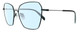 Profile View of Rag&Bone 1034 Designer Blue Light Blocking Eyeglasses in Satin Black Unisex Hexagonal Full Rim Metal 58 mm