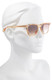 Side View of Rag&Bone 1051 Women's Sunglasses Crystal Peach Orange/Amber Brown Gradient 53 mm