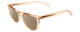 Profile View of Rag&Bone 1051 Designer Polarized Sunglasses with Custom Cut Amber Brown Lenses in Crystal Peach Orange Ladies Panthos Full Rim Acetate 53 mm