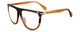 Profile View of Rag&Bone 1056 Designer Reading Eye Glasses with Custom Cut Powered Lenses in Havana Tortoise Brown Cocoa Fade Unisex Semi-Circular Full Rim Acetate 57 mm