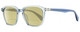 Profile View of Rag&Bone 5034 Parker Designer Polarized Reading Sunglasses with Custom Cut Powered Sun Flower Yellow Lenses in Crystal Blue Grey Unisex Square Full Rim Acetate 52 mm