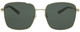 Front View of GUCCI GG0852SK-001 Unisex Square Designer Sunglasses Shiny Gold Black/Green 58mm