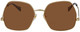 Front View of GUCCI GG0972S-002 Women's Designer Sunglasses Gold Plum Purple/Amber Brown 60 mm