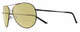 Profile View of NIKE Chance-M-016 Designer Polarized Reading Sunglasses with Custom Cut Powered Sun Flower Yellow Lenses in Shiny Black Grey Unisex Pilot Full Rim Metal 61 mm