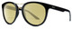 Profile View of Smith Optics Bridgetown Designer Polarized Reading Sunglasses with Custom Cut Powered Sun Flower Yellow Lenses in Gloss Black Gold Ladies Panthos Full Rim Acetate 54 mm