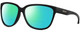 Profile View of Smith Optics Monterey Designer Polarized Reading Sunglasses with Custom Cut Powered Green Mirror Lenses in Gloss Black Gold Ladies Panthos Full Rim Acetate 58 mm