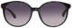 Front View of Kate Spade ELIZA Women's Round Designer Sunglasses Black Gold/Grey Gradient 55mm