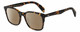 Profile View of Rag&Bone RNB5016/S Designer Polarized Reading Sunglasses with Custom Cut Powered Amber Brown Lenses in Gloss Tortoise Havana Brown Amber Silver Unisex Square Full Rim Acetate 52 mm