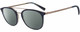 Profile View of John Varvatos V378 Designer Polarized Reading Sunglasses with Custom Cut Powered Smoke Grey Lenses in Gloss Navy Blue Smokey Grey 2-Tone Gunmetal Unisex Panthos Full Rim Acetate 49 mm