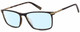 Profile View of John Varvatos V408 Designer Blue Light Blocking Eyeglasses in Gloss Brown Beige Demi Tortoise Havana Black Unisex Rectangular Full Rim Acetate 58 mm