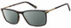 Profile View of John Varvatos V408 Designer Polarized Sunglasses with Custom Cut Smoke Grey Lenses in Gloss Brown Beige Demi Tortoise Havana Black Unisex Rectangular Full Rim Acetate 58 mm