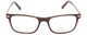Front View of John Varvatos V412 Designer Reading Eye Glasses with Custom Cut Powered Lenses in Gloss Dark Brown Auburn Marble Silver Unisex Rectangular Full Rim Acetate 54 mm