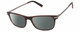 Profile View of John Varvatos V412 Designer Polarized Reading Sunglasses with Custom Cut Powered Smoke Grey Lenses in Gloss Dark Brown Auburn Marble Silver Unisex Rectangular Full Rim Acetate 54 mm