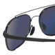 Close Up View of Porsche Design P8922-A Mens Aviator Designer Sunglasses in Shiny Black/Grey 59mm