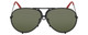 Front View of Porsche Design P8478-R Unisex Aviator Sunglass Black/Polarized Green Mirror 63mm