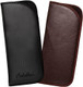 Image 6 of Wholesale Bulk Lot Calabria Half Slip-in Soft Eyeglass Case PU Leather Felt Brown Men Women Vertical Flat Pouch Sunglasses Holder