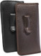 Image 4 of Wholesale Bulk Lot Calabria Soft Slip-In Glasses Case w/Pocket Belt Metal Clip Brown for Men/Women Syn. Leather Felt Lining 6.5"x3"