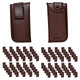 Image 100 of Wholesale Bulk Lot Calabria Vertical Button Snap Belt Loop Eyeglass Case Brown Men Women PU Leather Vintage Holder Sunglass Pouch