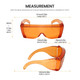 Calabria 3000 Orange Fitover Dental Safety Glasses Protection for Teeth Whitening LED Light Eye Shield Red Light Goggles Blue Light Blocking Glasses Fit Over Prescription Glasses Anti Scratch Fog