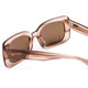 Close Up View of SITO SHADES Indi Unisex Sunglasses in Brown Striped Crystal/Polarized Amber 50mm