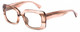 Profile View of SITO SHADES Indi Designer Reading Eye Glasses with Custom Cut Powered Lenses in Biscotti Brown Striped Crystal Unisex Square Full Rim Acetate 50 mm