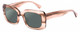 Profile View of SITO SHADES Indi Designer Polarized Sunglasses with Custom Cut Smoke Grey Lenses in Biscotti Brown Striped Crystal Unisex Square Full Rim Acetate 50 mm