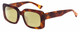 Profile View of SITO SHADES Indi Designer Polarized Reading Sunglasses with Custom Cut Powered Sun Flower Yellow Lenses in Burnt Orange Brown Tortoise Havana Unisex Square Full Rim Acetate 50 mm