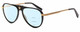 Profile View of Elton John CAPTAIN FANTASTIC Designer Progressive Lens Blue Light Blocking Eyeglasses in Gloss Black Gold Unisex Pilot Full Rim Acetate 56 mm