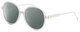 Profile View of Elton John DODGERS 1975 Designer Polarized Sunglasses with Custom Cut Smoke Grey Lenses in White Unisex Round Full Rim Acetate 59 mm