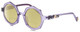 Profile View of Elton John ENCORE Designer Polarized Reading Sunglasses with Custom Cut Powered Sun Flower Yellow Lenses in Purple Crystal Unisex Octagonal Full Rim Acetate 49 mm