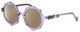 Profile View of Elton John ENCORE Designer Polarized Reading Sunglasses with Custom Cut Powered Amber Brown Lenses in Purple Crystal Unisex Octagonal Full Rim Acetate 49 mm