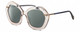 Profile View of Elton John A-LIST Designer Polarized Sunglasses with Custom Cut Smoke Grey Lenses in Blush Pink Crystal Navy Blue Gold Ladies Hexagonal Full Rim Acetate 55 mm
