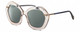 Profile View of Elton John A-LIST Designer Polarized Reading Sunglasses with Custom Cut Powered Smoke Grey Lenses in Blush Pink Crystal Navy Blue Gold Ladies Hexagonal Full Rim Acetate 55 mm