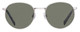 Front View of Elton John CHOPIN Unisex Round Sunglasses Platinum Silver Brown Grey/Green 50 mm